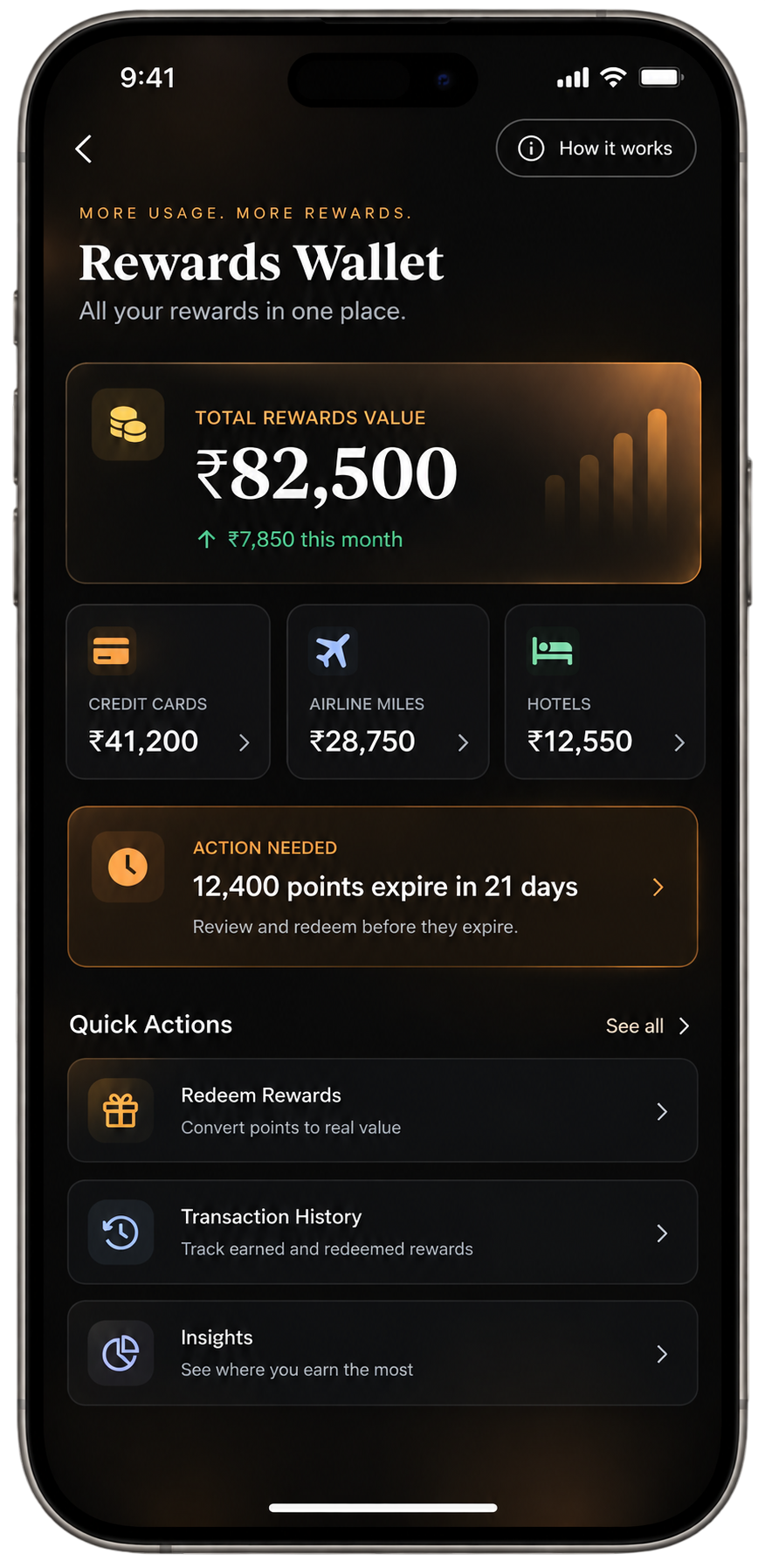 Rewards wallet screen