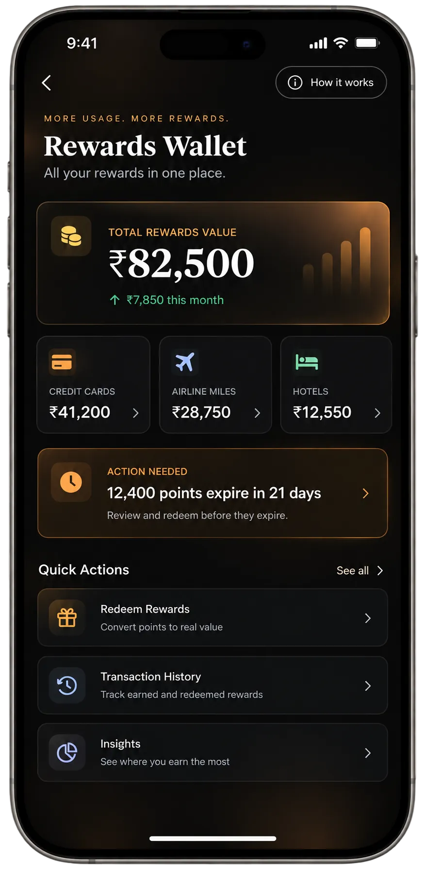 Rewards wallet screen